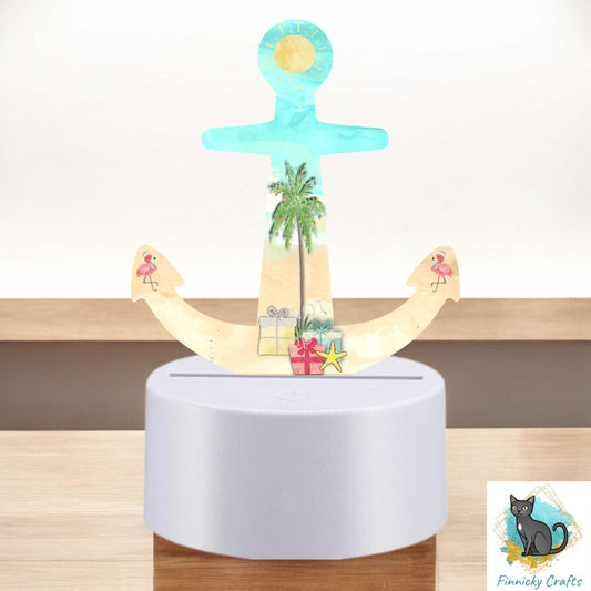 Christmas Beach-themed Anchor light base, Decor, Signs, Sublimation, Digital, PNG Design - With words and without.