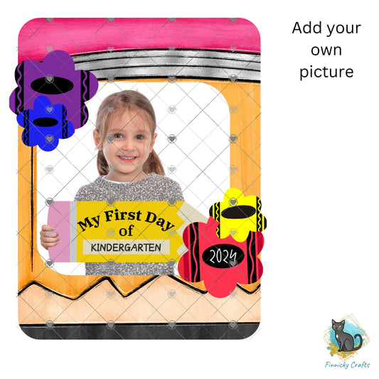 Flower Sign, Pencil Crayon Picture Frame Sublimation Sign, Teacher Appreciation Digital Sign