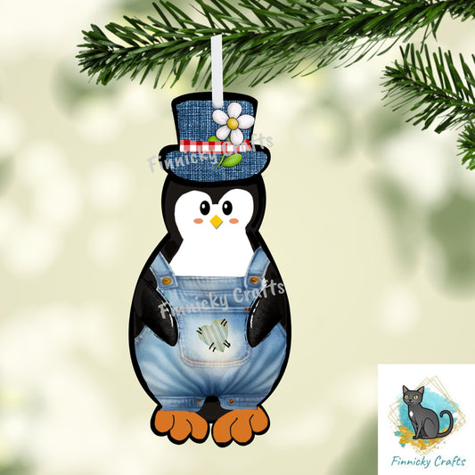 Country/Farmer Penguin Ornament,  Nightlight, Decoration, summer, Christmas, gift, Sublimation, Digital, PNG, Design, Download, MDF, Acrylic