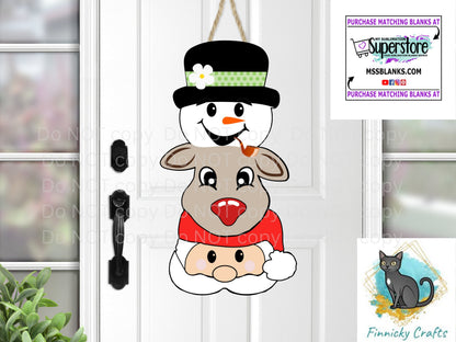 Snowman, Reindeer, Girl Power, Santa Trio Bundle Christmas Design png