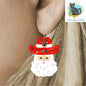 Western Cowboy Santa with reindeer and Christmas lights - earrings, night light, sign, decor  -  Christmas Ornament Digital File