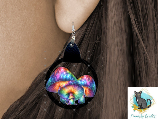 Mushroom Earrings Sublimation, Digital, PNG, Design, Download