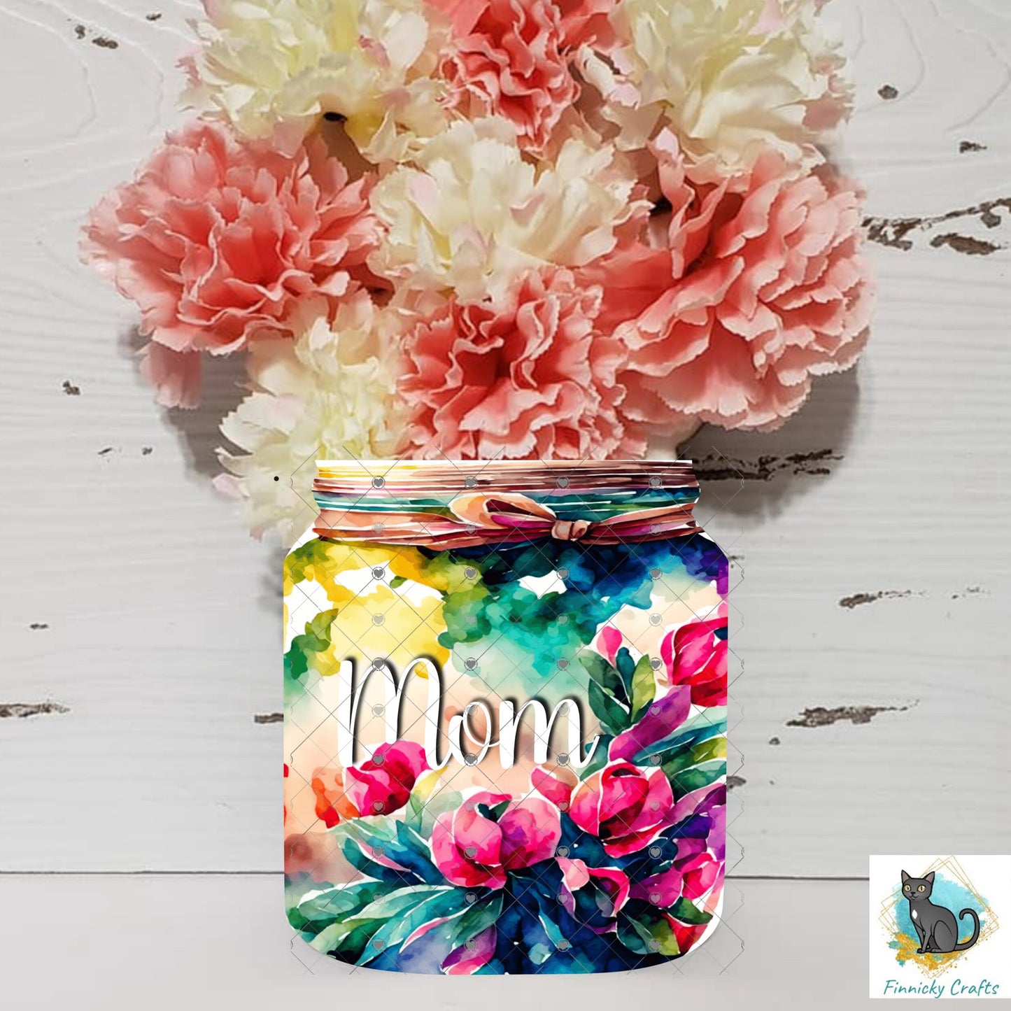 Flower Holder Mason Jar, Mother's Day, Customizable, Sublimation, Digital, PNG, Design, Download