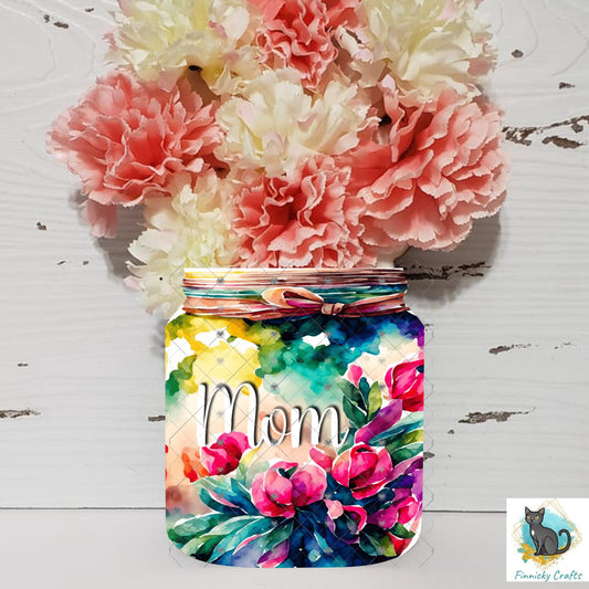 Flower Holder Mason Jar, Mother's Day, Customizable, Sublimation, Digital, PNG, Design, Download