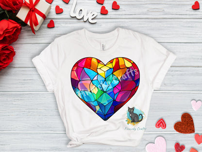 Stained Glass Heart, Earrings, Keychain, Wall Hanger, Door Hanger, Sublimation, Digital, PNG, Design, Download Only