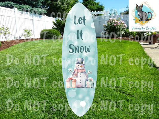 Let it snow - snowman - Long Oval Wind Spinner Design png Bundle
