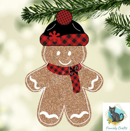 Gingerbread Beanie - Red plaid, black plaid, snowflake Earrings Digital Download- Earrings, Keyrings, Ornaments, Decorations