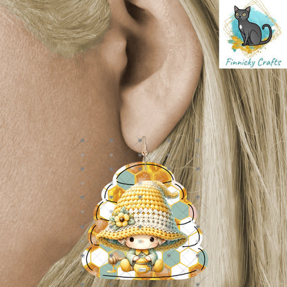Beehive Shape Earrings Bundle, Cute Kids, PNG File For Sublimation Design, Digital Download, Sign , Keychain / Badge Reel Sublimation