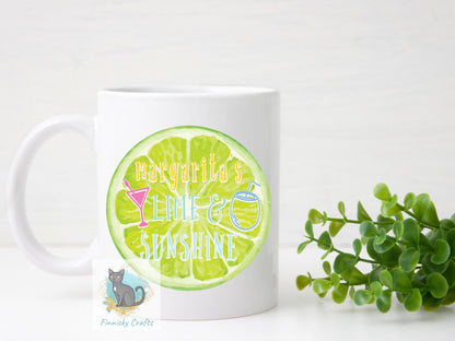 Margaritas Lime and Sunshine Sublimation Design  - Round Sign - T-shirt Design - Digital Download