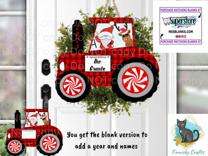 Tractor, Farmer, Special Delivery, Santa, Reindeer, Sublimation, Digital, PNG, Design, Download Only, Ornament, Decoration, Sign
