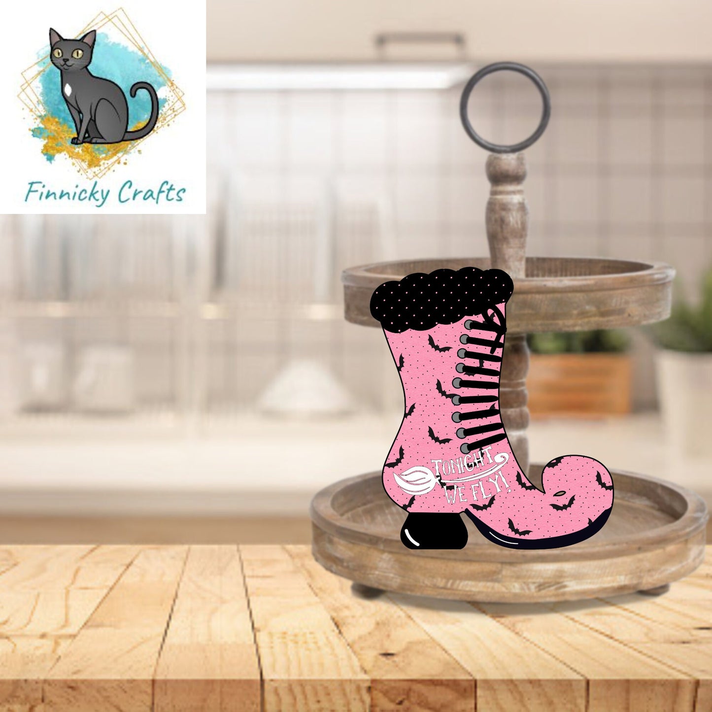 Halloween, Pink Witch's Boot, Spooky, Bats, Tonight We Fly, Welcome, Earrings, Door Wall Hanger, Sublimation, Digital, PNG, Design, Download