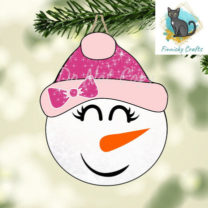 Snowman Design, Snowman Beanie, Winter, Bundle, Sublimation, Digital Design, PNG, Download, Decoration, Earring, Door Hanger, Ornament