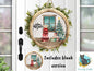 Circle Round Christmas Dog Customizable Design Bundle, Sublimation, Digital, PNG, Design, Download