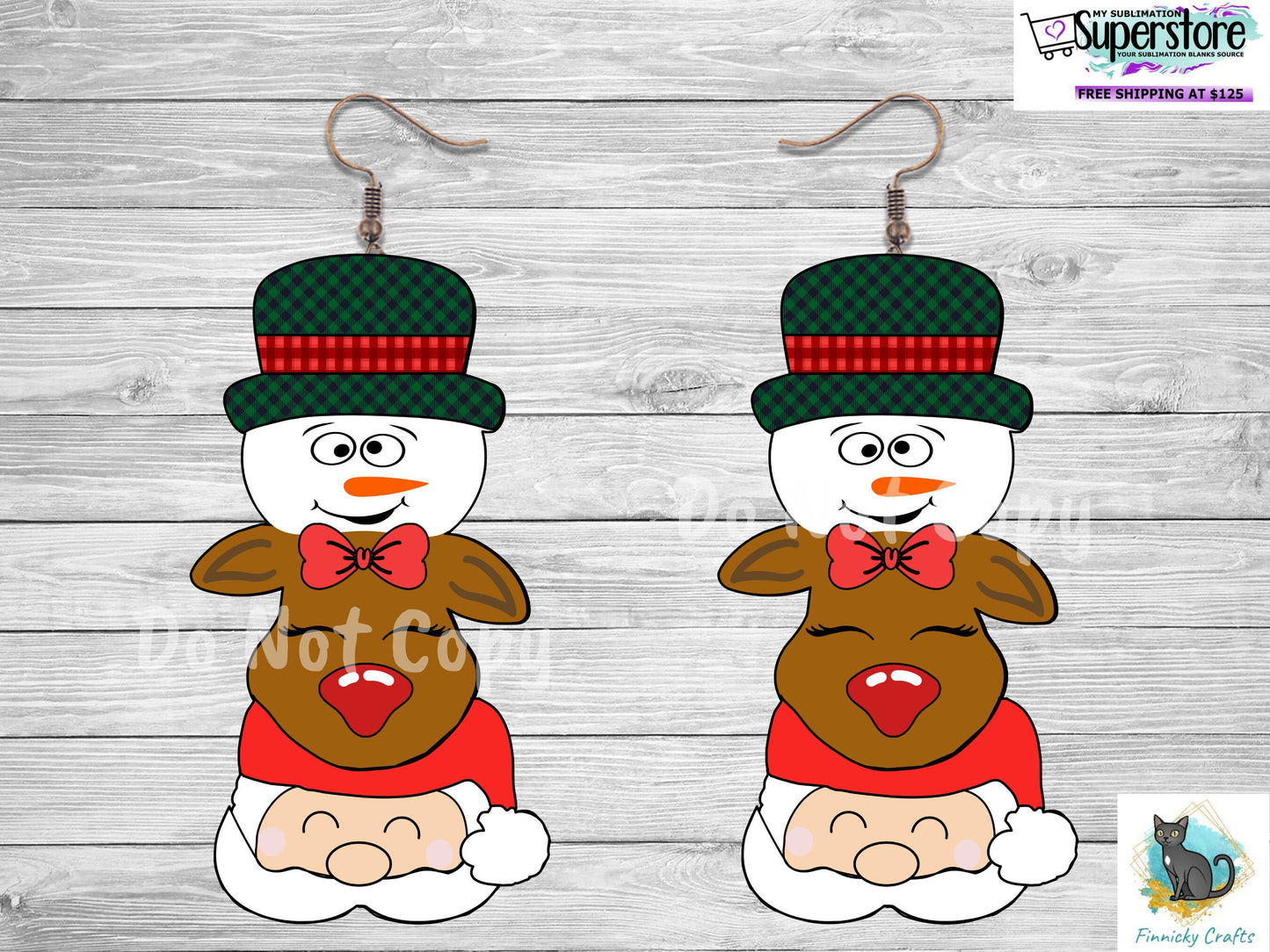 Snowman, Reindeer, Santa Christmas Design png