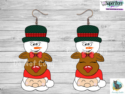 Snowman, Reindeer, Santa Christmas Design png
