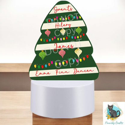 Personalizable Chubby Christmas Tree - light base, night light -  Christmas Ornament Digital File, Acrylic, DTF