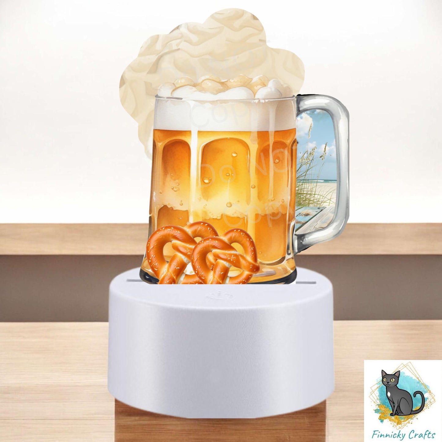 Light beer Stein, light base Sublimation Design, acrylic