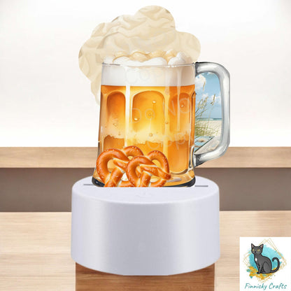 Light beer Stein, light base Sublimation Design, acrylic