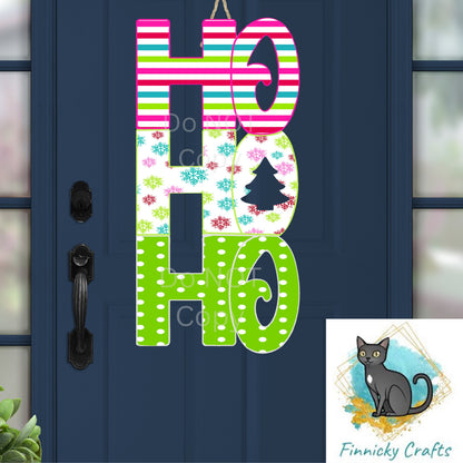 Ho Ho Ho Christmas Sublimation Design png - ornament, sign, earrings, badge reel, bag charm