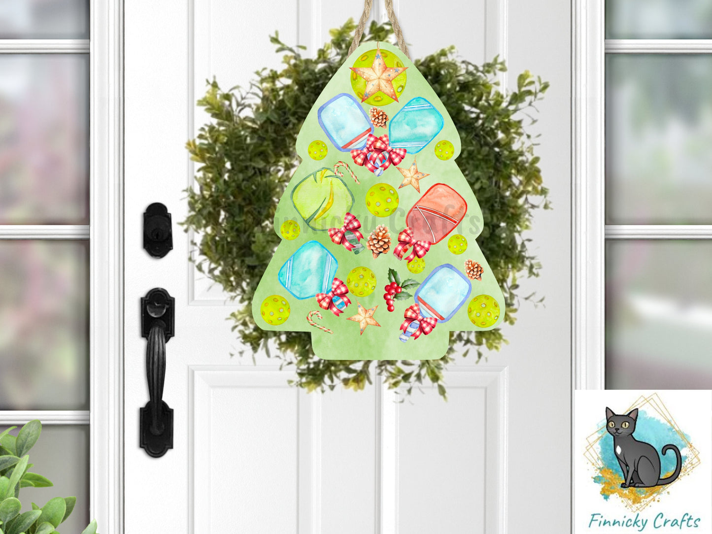 Pickleball Chubby Tree, Christmas Sign PNG, Digital Download, Sublimation, Decor, Earrings, Ornament, Badge Reel, Keyring