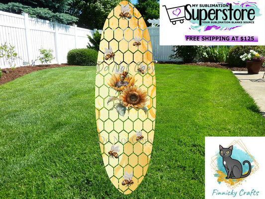 Bees and Beehive Long Oval Wind Spinner Design png