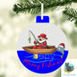 Fishing Bobber Ornament, Merry Fishmas, Christmas, Customizable, Santa fishing, Digital, PNG, Design, Download Only, Night Light, ornament