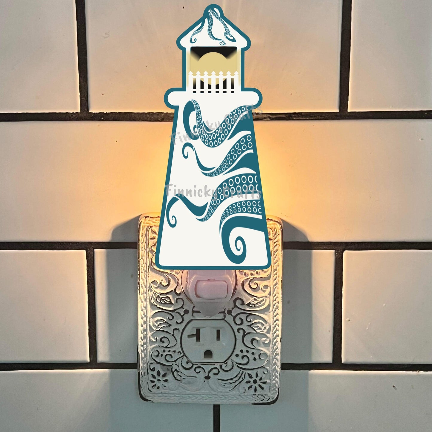 Kraken Lighthouse Sign, Octopus, Nightlight, Keychain, Earrings, Sublimation, Digital, PNG, Design, Download, Acrylic, MDF