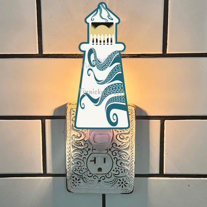 Kraken Lighthouse Sign, Octopus, Nightlight, Keychain, Earrings, Sublimation, Digital, PNG, Design, Download, Acrylic, MDF