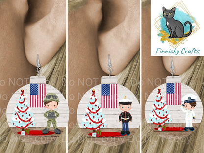 Bulb, Bobber, Military, Army, Marines, Navy, Christmas, Digital, PNG, Download, Ornament, Sublimation, Coaster, Round, Christmas, Badge Reel