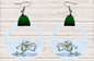 Leather Half-Circle Camping Earrings PNG, Spring Earring Design, Sublimation Leather Earring.