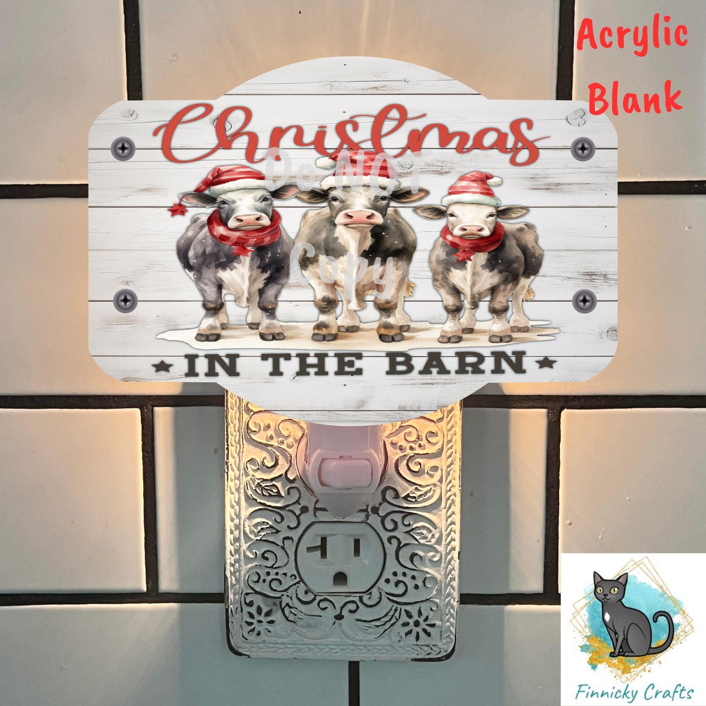 Plaque, Cows, Christmas ornament, lights, Sublimation, Digital, PNG, Design, Download Only, Ornament, Decoration, Sign, DTF
