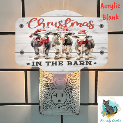 Plaque, Cows, Christmas ornament, lights, Sublimation, Digital, PNG, Design, Download Only, Ornament, Decoration, Sign, DTF