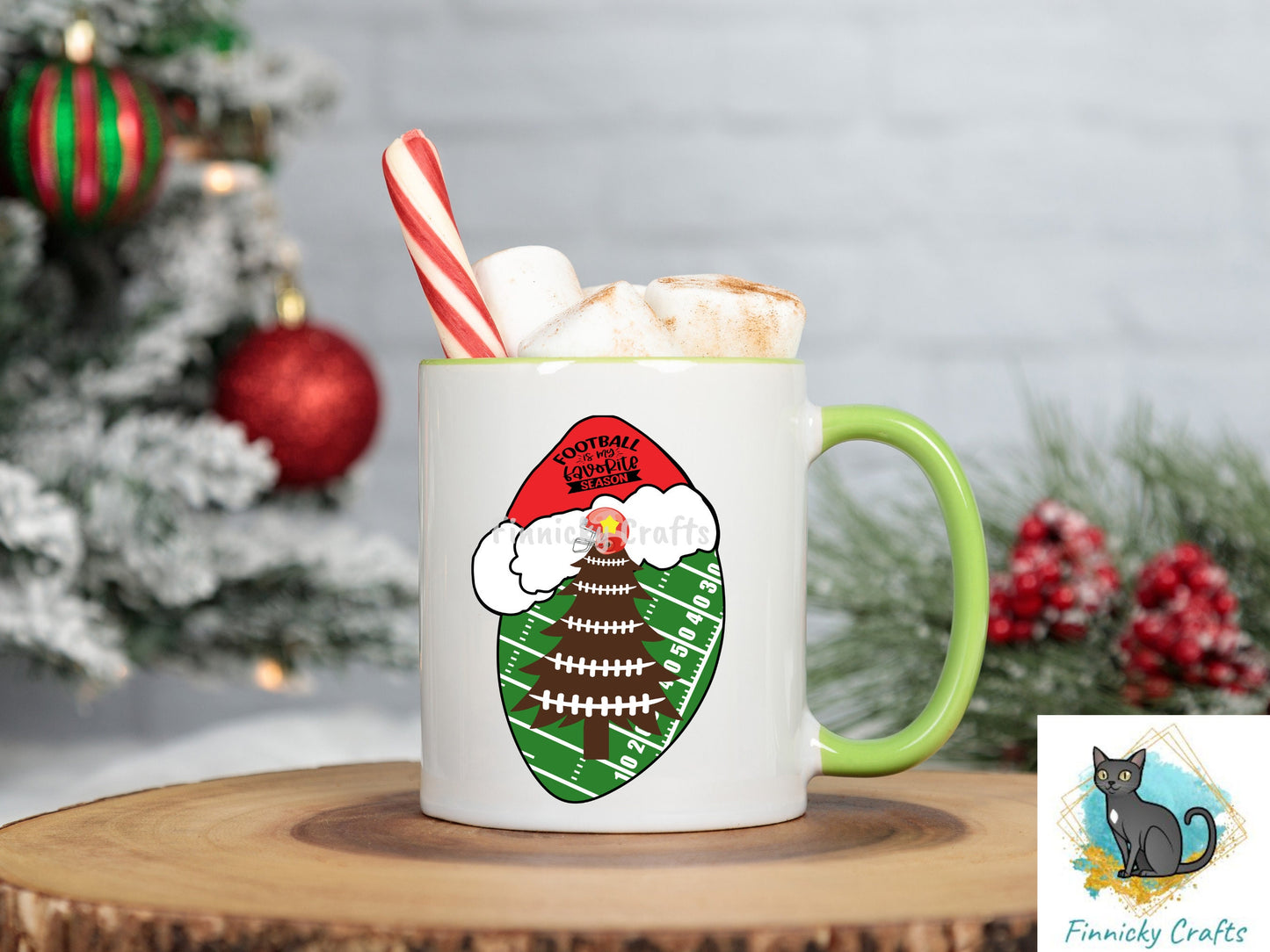 Football with Santa Hat, Earrings, Sublimation, Digital, PNG, Design, Download Only, Ornament, Decoration