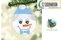 Snowman with Blue Knit Beanie Christmas Ornament png