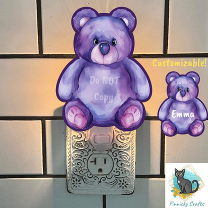 Customizable Purple Teddy Bear -Sublimation Design- PNG, Digital Download, Acrylic, MDF, Sublimation, decorations, earrings, bag charm, sign