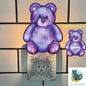 Customizable Purple Teddy Bear -Sublimation Design- PNG, Digital Download, Acrylic, MDF, Sublimation, decorations, earrings, bag charm, sign