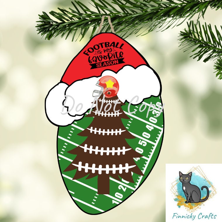 Football with Santa Hat, Earrings, Sublimation, Digital, PNG, Design, Download Only, Ornament, Decoration