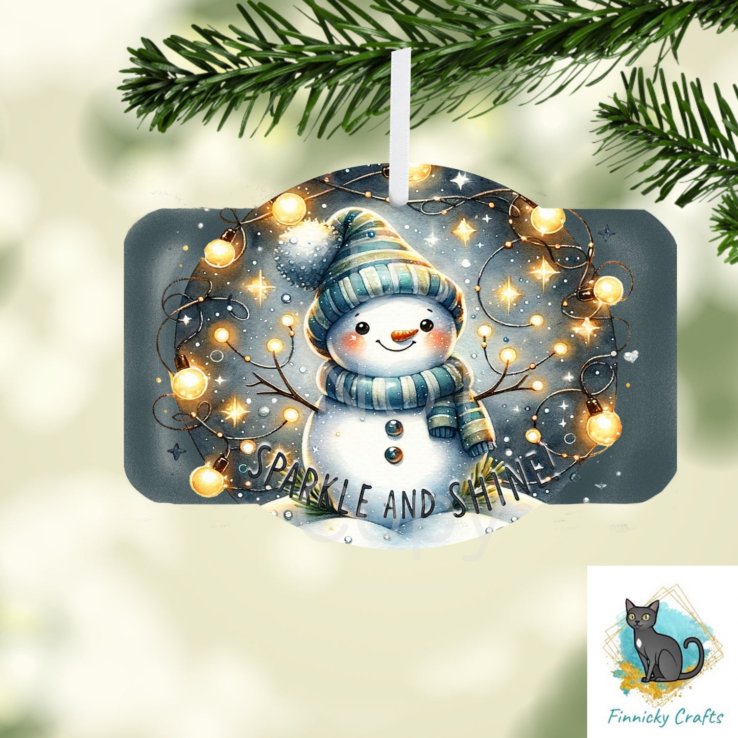 Plaque, Snowman, Christmas ornament, lights, Sublimation, Digital, PNG, Design, Download Only, Ornament, Decoration, Sign, DTF