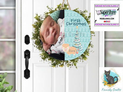 Customizable/Personalizable First Christmas Ornament png - Baby Ornament - Round Shape - Christmas gift - With and without animals