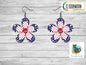Patriotic Sublimation Flower Digital Design- Earrings - Signs