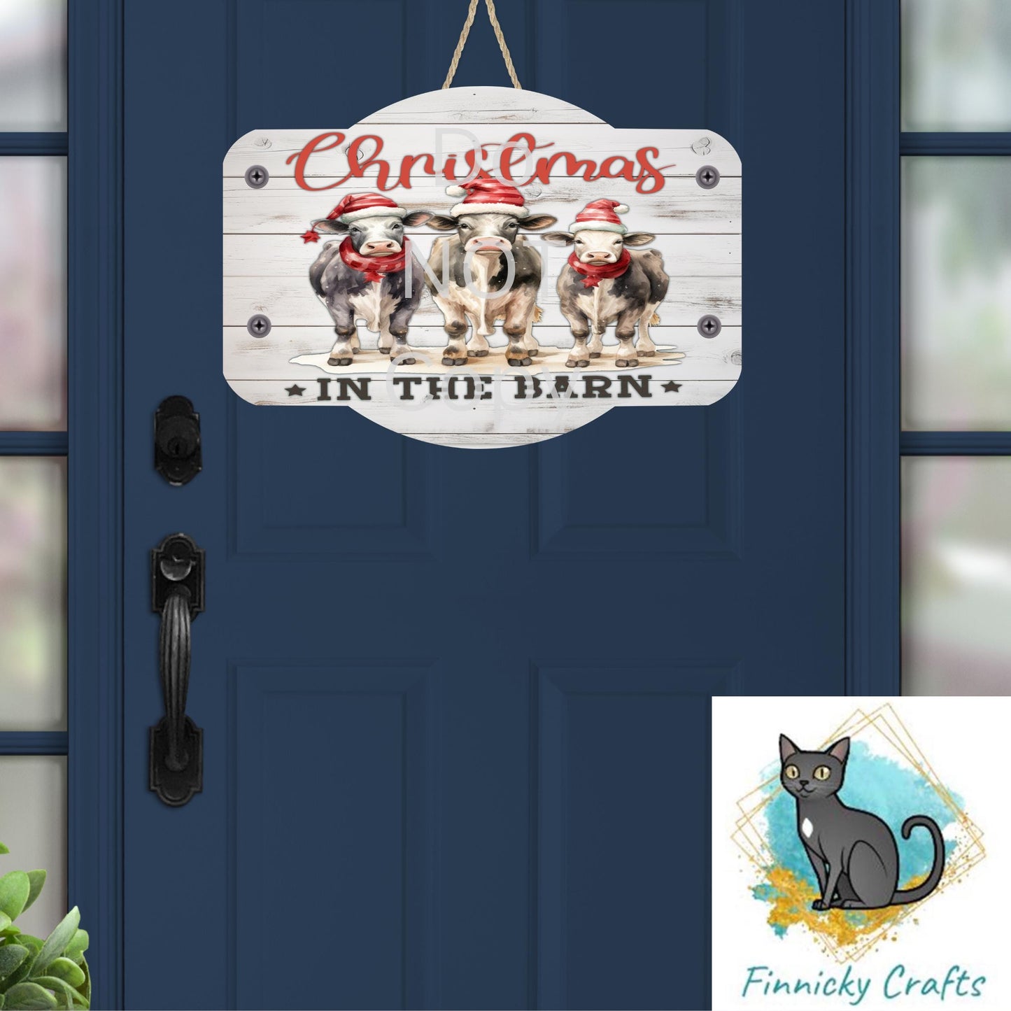 Plaque, Cows, Christmas ornament, lights, Sublimation, Digital, PNG, Design, Download Only, Ornament, Decoration, Sign, DTF