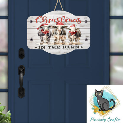 Plaque, Cows, Christmas ornament, lights, Sublimation, Digital, PNG, Design, Download Only, Ornament, Decoration, Sign, DTF