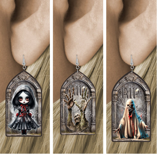 Tombstone Bundle, Church Window Blank, Halloween, Door Wall Hanger, Sublimation, Digital, PNG, Design, MDF, Acrylic, Nightlight, Earrings