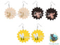 Sunflower Shape Earrings, Bees, PNG File For Sublimation Design, Digital Download, Sign , Keychain / Badge Reel Sublimation, customizable