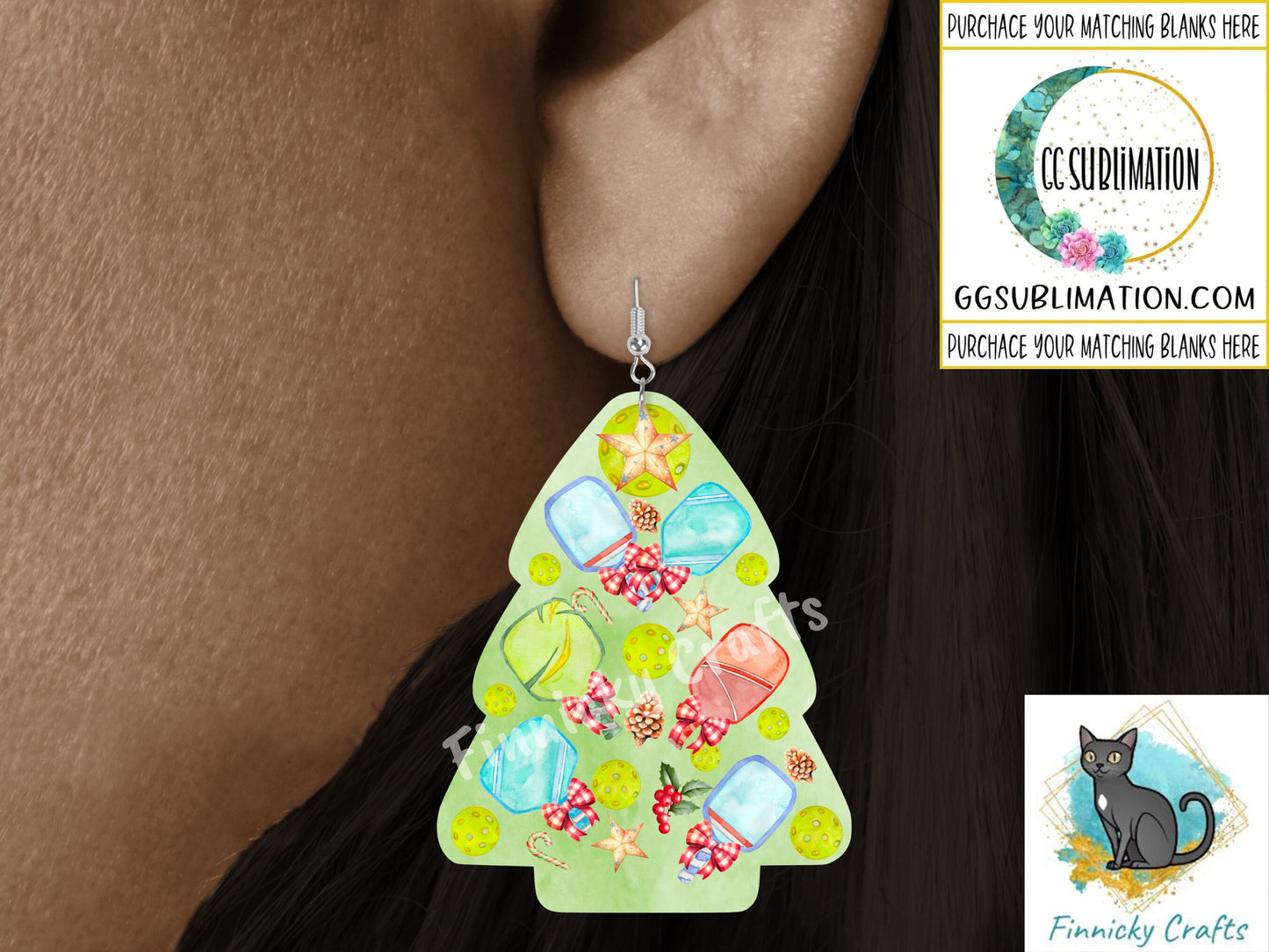 Pickleball Chubby Tree, Christmas Sign PNG, Digital Download, Sublimation, Decor, Earrings, Ornament, Badge Reel, Keyring