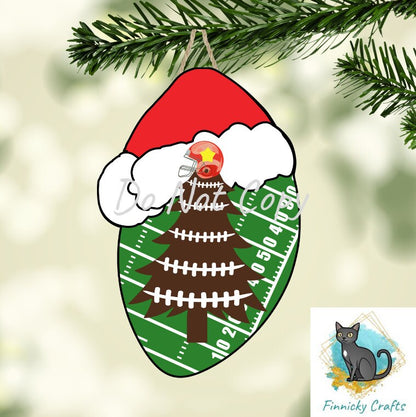 Football with Santa Hat, Earrings, Sublimation, Digital, PNG, Design, Download Only, Ornament, Decoration