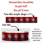 Stained Glass Snowflake, Bracelet Cuff Sublimation Designs - Small, Medium, Large PNG files - Winter - Christmas
