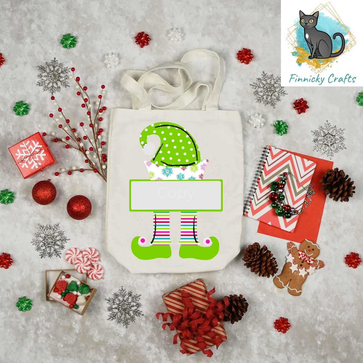 Green Red Elf Sign Tag - Customizable, Christmas Ornament, Christmas Tag, Nightlight, Sublimation, Digital, PNG, Design, MDF and Acrylic