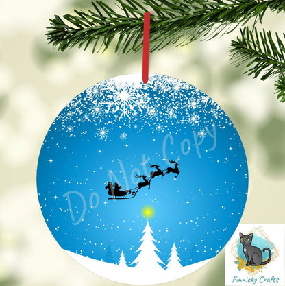 Merry Christmas, Santa Sleigh,Digital, PNG, Download, Wind Spinner, Earrings, Ornament, Sublimation, Printable, Coaster, Round, Christmas