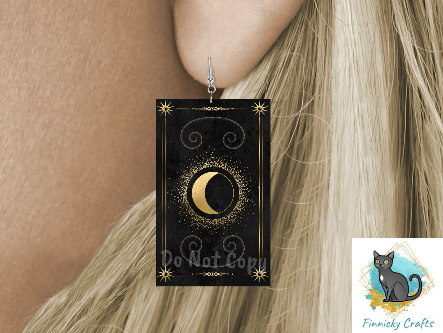 Tarot Cards, Tarot Sun, Tarot Moon, Sublimation, Digital Design, PNG, Download, Earrings, Ornament